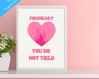 Fireheart Throne of Glass Print: Pink Flame Heart (Digital Download)