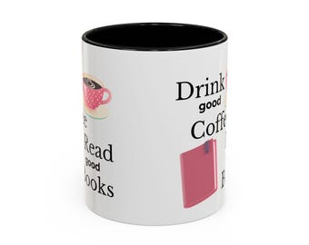 Taza de café, taza minimalista en blanco y negro, regalo para amantes de los libros, taza literaria, taza con cita, regalo para maestros, taza de lectura, taza divertida, regalo para ella