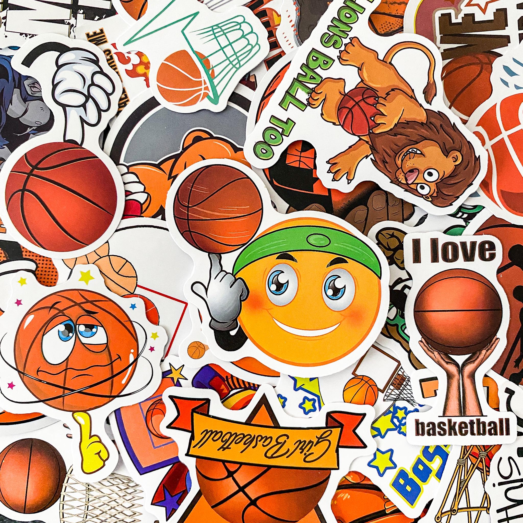 50 PCS Basketball Stickers - Vinyl Waterproof Decals For Laptop, Water Bottle, Skateboard