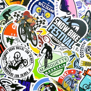 100 mountainbikestickers, stickers fietsavontuur, waterdichte vinylstickers, plakboekstickers buiten, stickerpakket fietsen laptop