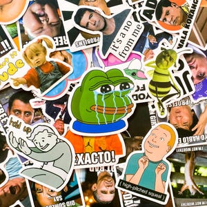 100 Random Funny Meme Stickers Pack, Waterproof Meme Stickers for Laptop, Journal, and Water Bottle, Humor Stickers Set, Viral Stickers