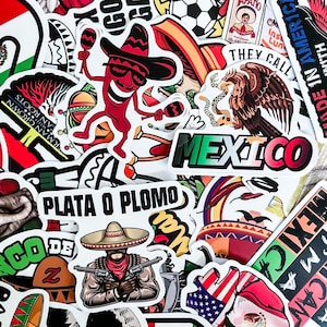 100 Random Mexican-Themed Stickers, Waterproof Funny Stickers, Meme Stickers, Laptop Stickers, Unique Cinco de Mayo Stickers