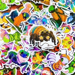100 Cute Insect Stickers, Fantasy Bug and Bee Stickers, Colorful Vinyl, Waterproof Stickers, Stickers Pack for Journaling and DIY Crafts
