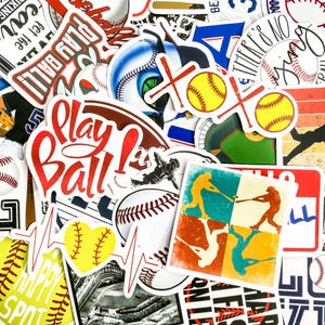 100 adesivi casuali da baseball, adesivi sportivi, adesivi per caschi impermeabili, confezione di adesivi da baseball per borraccia, skateboard, Kindle