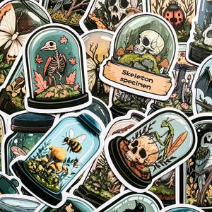 100 natuurspecimenstickers, gotisch esthetische stickers, vintage kunststickers, perfect voor journaling, scrapbooking en doe-het-zelfprojecten