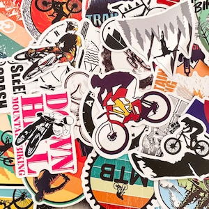 100 stickers VTT aléatoires, Stickers vélo étanches, Stickers casque, Pack aventure en plein air, Stickers bouteille d'eau pour motard