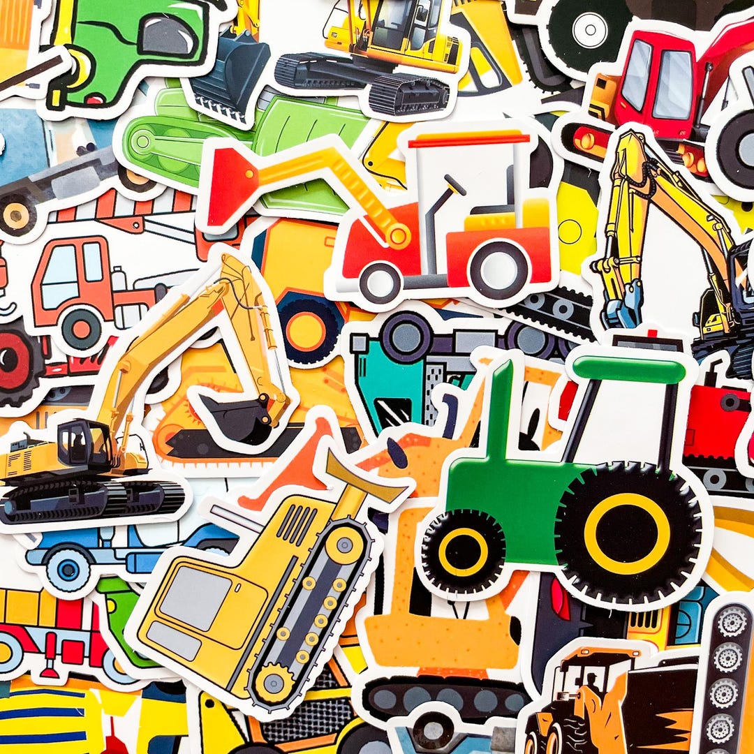 50PCS Construction Vehicle Stickers, Fun Bulldozer Stickers, Playful ...