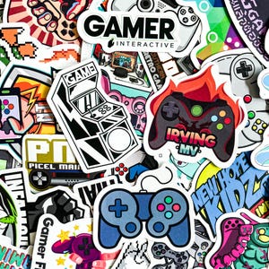 Pakket met 100 willekeurige gamingstickers, retro gamingstickers, laptopstickerpakket, waterdichte coole gamingstickers voor gamers, joystickdecoratie