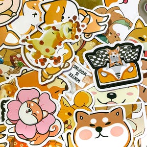 100 Random Dog Stickers, Cute Shiba Inu, Funny Stickers, Waterproof Puppy Stickers, Shiba Inu Stickers Pack for Water Bottle