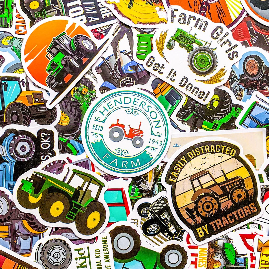 Sticker Drawings Rustic 50PCS Country Stickers Pack, Tractor Farm Stickers, Vintage Rustic ...