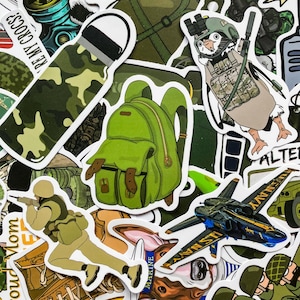 100 adesivos militares, adesivos táticos de vinil, adesivos de camuflagem, decalques do exército, adesivos de caça, adesivos de equipamentos para atividades ao ar livre para garrafas de água