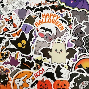 100 szt. zestaw naklejek nietoperz, zestaw naklejek na Halloween do laptopa Kindle, uroczy zestaw naklejek nietoperz dla dziewczynki, wodoodporne naklejki nietoperz