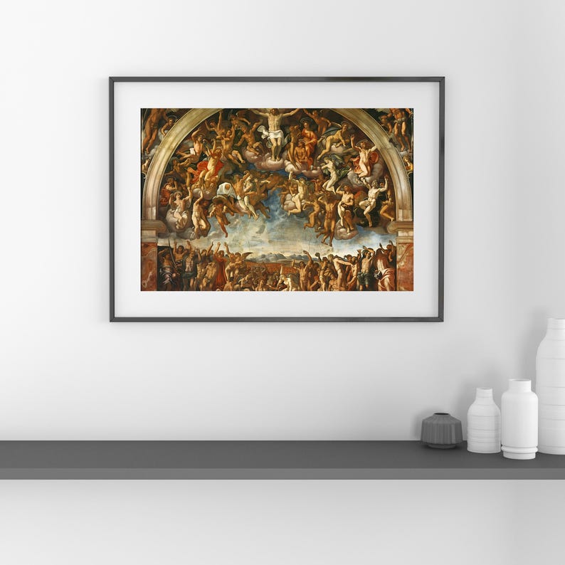 Renaissance Last Judgment Fresco Wall Art ,dramatic Religious Heaven ...