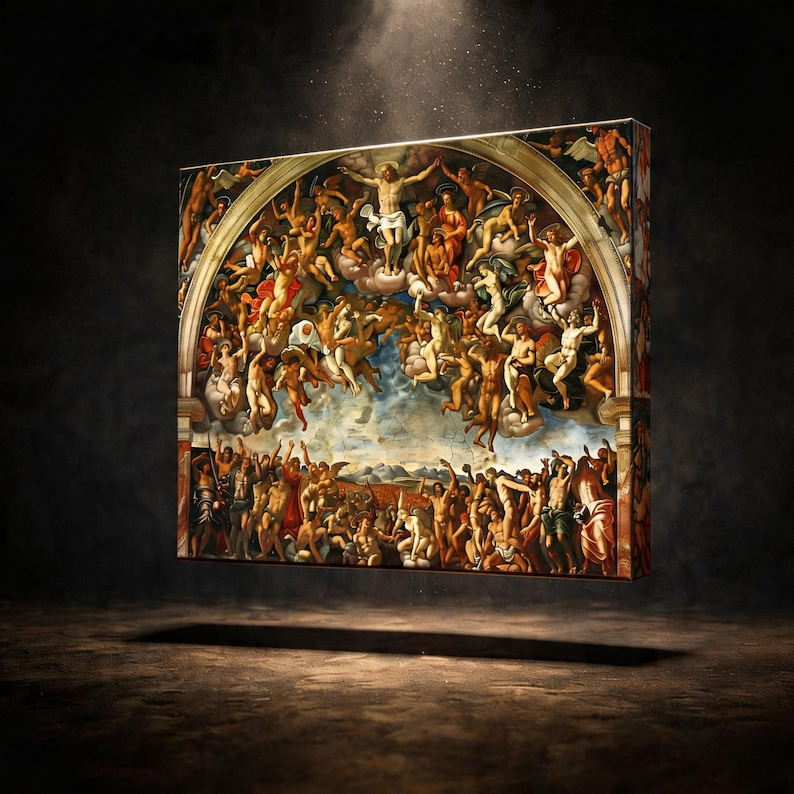 Renaissance Last Judgment Fresco Wall Art ,dramatic Religious Heaven ...