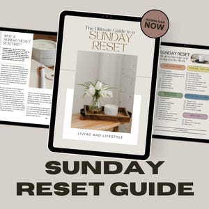 Sunday Reset Guide: Printable Workbook, Cleaning Checklist, Goal Setting (Digital Download)