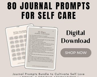 Self-Love Journal Prompts Bundle: Personal Growth Writing (PDF Download)