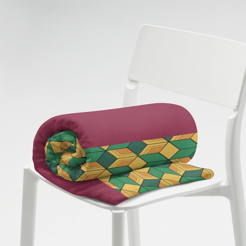 Giyu Throw Blanket | Haori-Inspired Design for Cozy Nights & Warmth | Perfect Gift for Demon Slayer Fans image 7