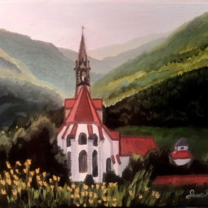 Kartause Gaming Austria Print: Franciscan University Acrylic Painting