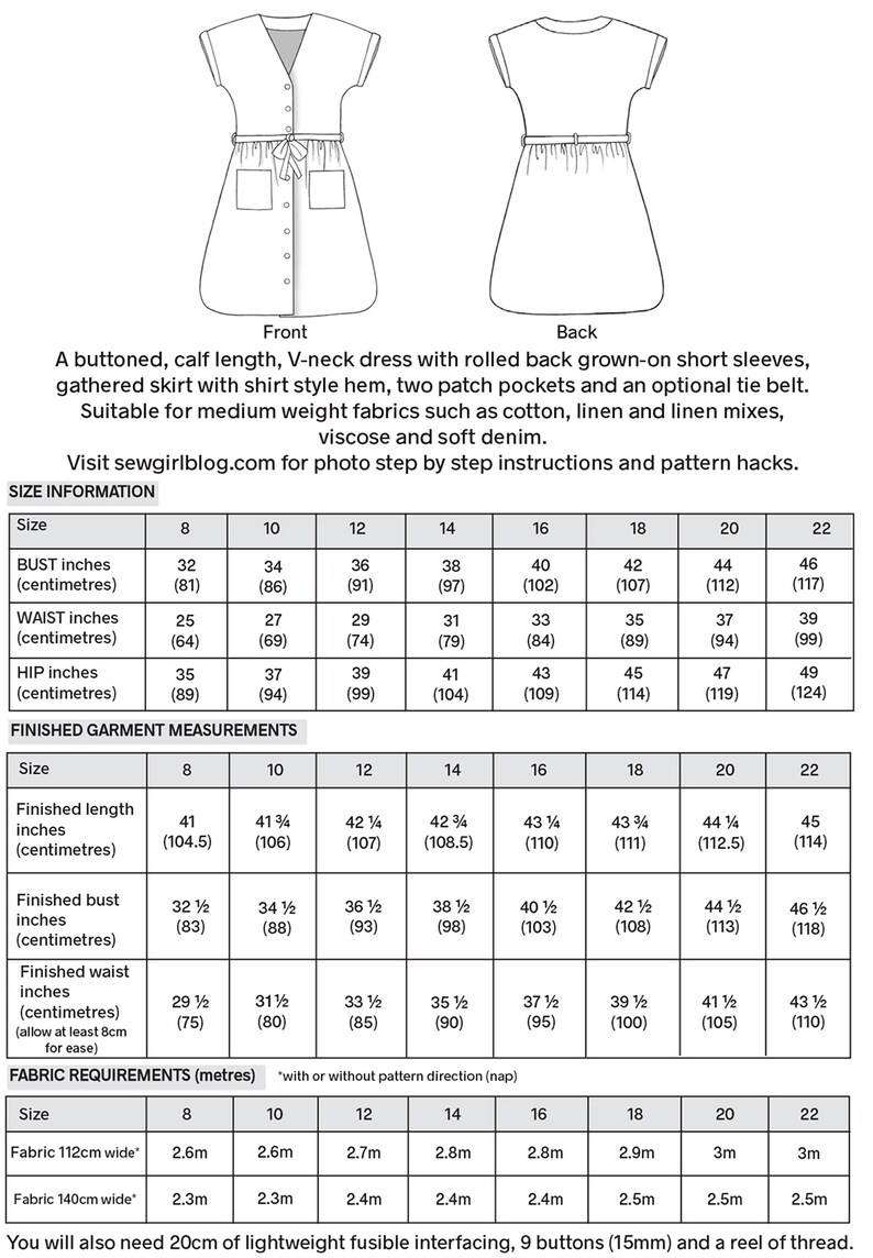 BETTY DRESS PDF Digital Download Sewing Pattern - Etsy