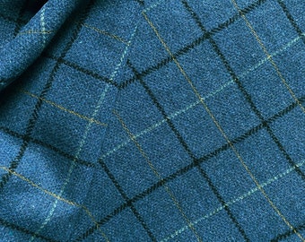 POLY/ WOOL mix checked woven FABRIC