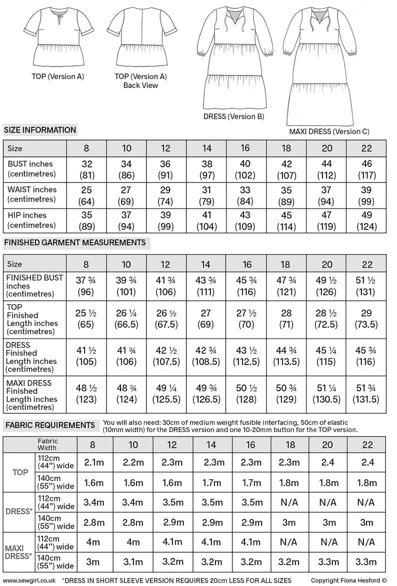 FRIDA DRESS or top PDF digital download sewing pattern image 10