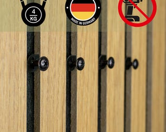 Screw clamp bracket for acoustic panel accessories without drilling - hangers, picture frames, shelves, decoration, wall hooks 12, 13, 14, 15, 16, 17 mm