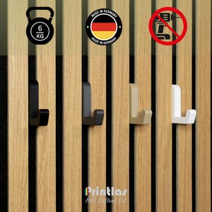 Kleiderhaken Akustikpaneel Zubehör Einzelhaken – Ohne Bohren - Wandhaken für Jacken, Mantel,Taschen - Garderobe Dekoration 12 13 14 15 16 17