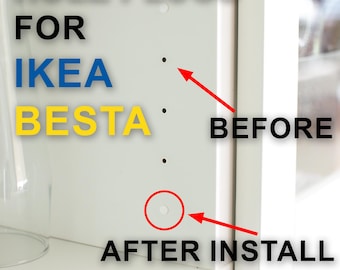 IKEA BESTA shelf cabinet cover caps - hole covers - dowels - hole plugs - drill holes - accessories - black - white