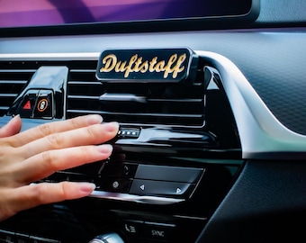 Car air freshener for ventilation – car fragrance holder with scent design | Handmade in Germany | Perfume fragrance | Black, Silver, White, Red, Gold