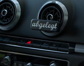 Car air freshener for ventilation – car fragrance holder with a stylish design | Handmade in Germany | Perfume fragrance | Black, silver, white