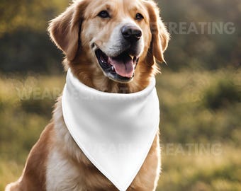Dog bandana Mockup in PNG JPEG - Pet White bandana - Dog Bandana Real Mockup - Real Product Mockup - Pet Mockup