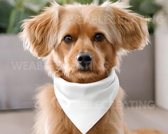 Dog bandana Mockup in PNG JPEG - Pet White bandana - Dog Bandana Real Mockup - Real Product Mockup - Pet Mockup