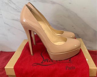 Christian Louboutin Bianca 140 Patent Calf Pump Heels shoes  size 7