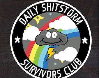 Daal Shitstorm Survivors Club Aufkleber - Dumpster Fire Aufkleber - Angst Aufkleber - Sarkastischer Aufkleber - Laptop Aufkleber - Auto Aufkleber für Frauen