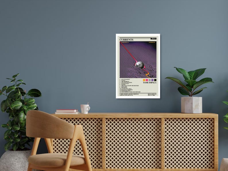 EKoKim Tame Impala Currents Poster décoratif sur toile pour chambre à coucher 60 x 90 cm