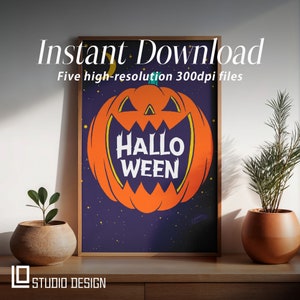 Halloween Pumpkin Print | Digital Wall Art | Festive Decor for Spooky Season | Halloween wall decor | Halloween Prints | Halloween decor