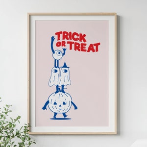 TRICK or TREAT| Halloween Wall Decor | Halloween Prints | Halloween Ghost | Halloween Printable | Halloween Print | Halloween Art Prints