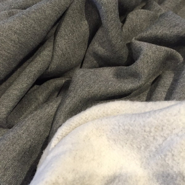 Organic Heavy Bamboo Fleece Fabric in Dark Gray,used for hoodies, sweatshirts, baby blankets, baby sweatpants, jackets