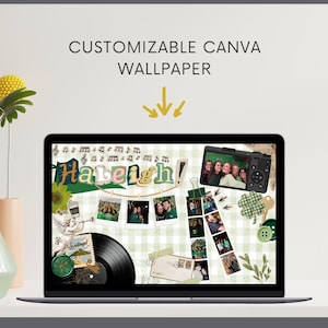 Customizable College Laptop Wallpaper Canva Template | Photo Collage MacBook iPad Wallpaper | Digital Download