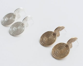 Minimal Disc Earrings, Tribal Inspired Statement Earrings | Himma Earrings