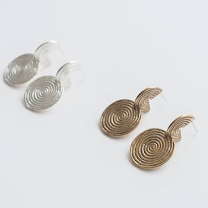 Minimal Disc Earrings, Tribal Inspired Statement Earrings | Himma Earrings