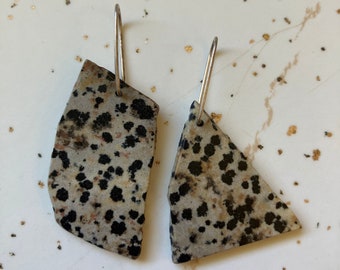 Boucles d'oreilles en pierre de jaspe dalmatien