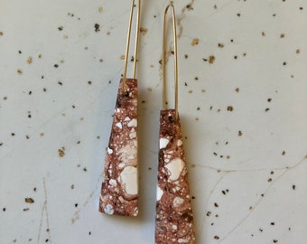 Boucles d'oreilles en pierre howlite rose