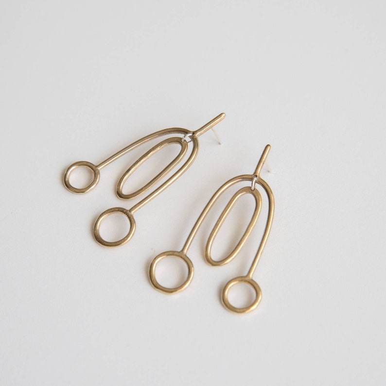 Minimal Modern Statement Earrings Large Stud Earrings Etsy