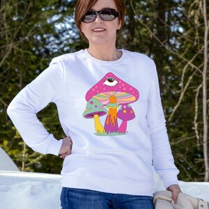 Psychedelic Mushroom Sweatshirt: Unisex Crewneck, Cozy Fall Fashion