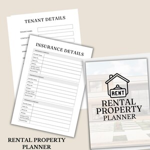 Rental Property Planner | Real Estate Income & Expense Tracker | Landlord Digital Organizer | Property Management Sheets