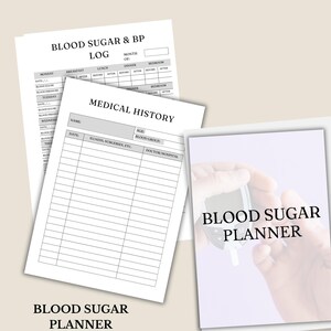2025 Blood Sugar Log Book | Diabetic Glucose Tracker Printable | Digital Health Planner for Type 1 & 2 | Instant Download PDF