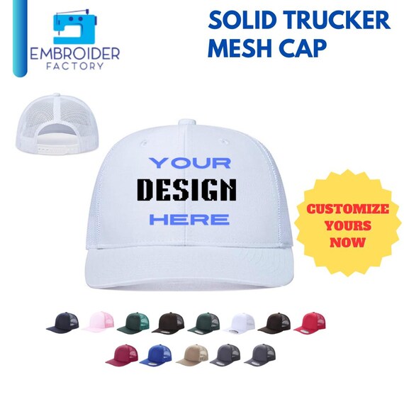 Woman’s White Mesh Trucker Hat - Adjustable Snapback Aligament Trucker Hat Men Women Foam Plain Front Mesh Back  main image 4