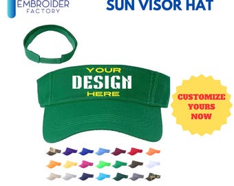 Pare-soleil personnalisé - Casquette de sport de plein air brodée personnalisée pour homme et femme par Embroider Factory - Toutes les couleurs
