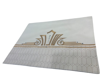 Funda para jalá de Shabat de cuero sintético con joyas doradas y blancas, personalizable para la cena de Shabat, funda para jalá de Shabat con relieve.